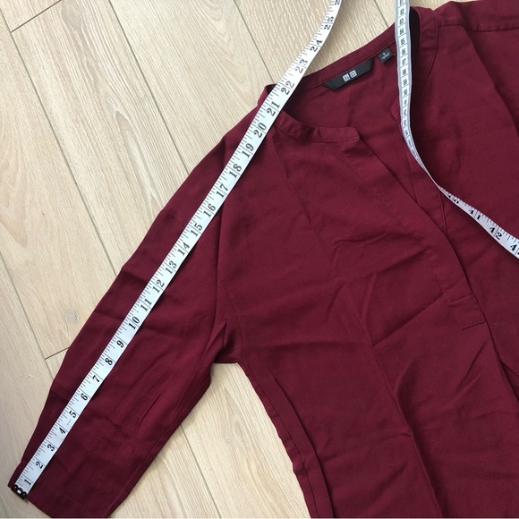 Uniqlo 1/2 Long Sleeve Blouse in Maroon Women’s Size S - Picture 3 of 12